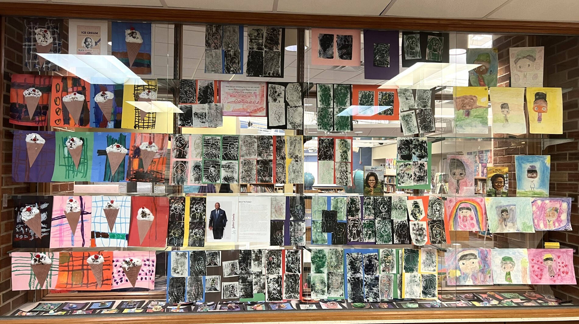Art display from Valley View Elementary students